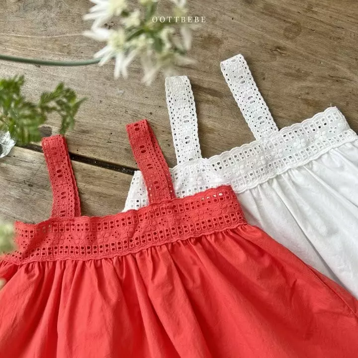 Oott Bebe - Korean Children Fashion - #childrensboutique - Tulip Punching Lace One-piece - 12