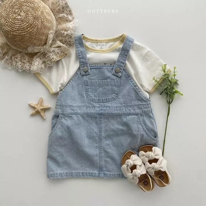 Oott Bebe - Korean Children Fashion - #designkidswear - Vivi Denim One-piece - 6