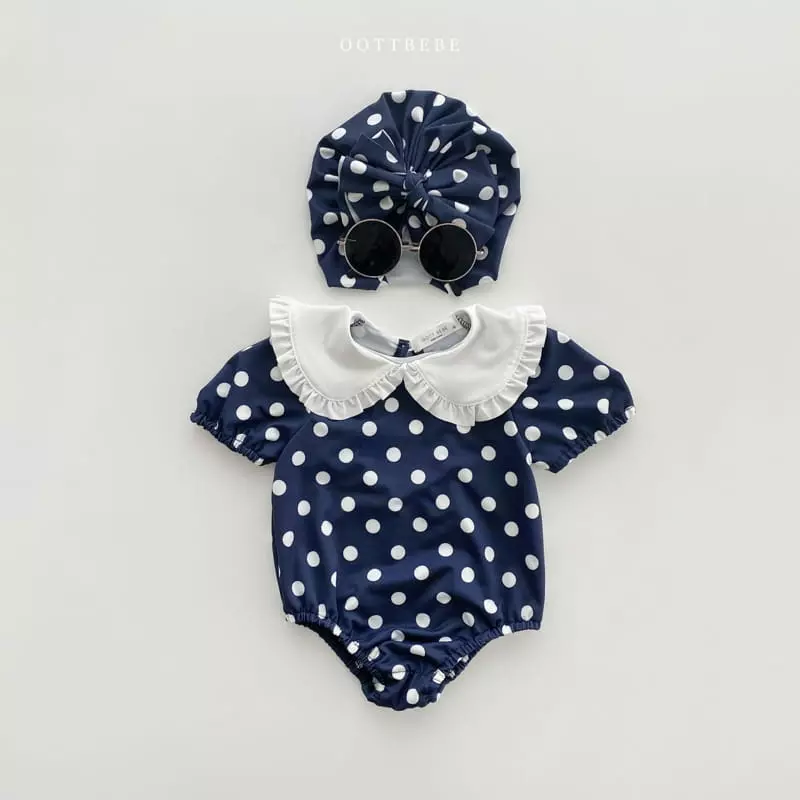 Oott Bebe - Korean Children Fashion - #discoveringself - Collar Dot Swimwear - 3