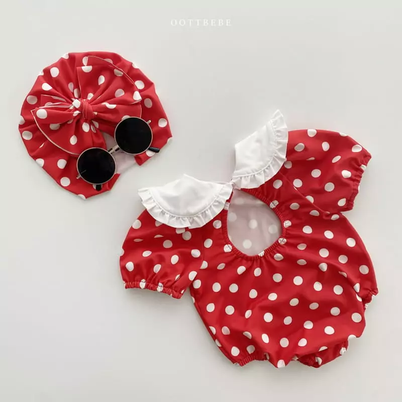 Oott Bebe - Korean Children Fashion - #discoveringself - Collar Dot Swimwear - 4