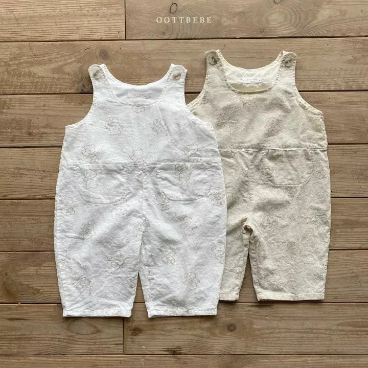 Oott Bebe - Korean Children Fashion - #fashionkids - Crayon Teddy Overalls - 2