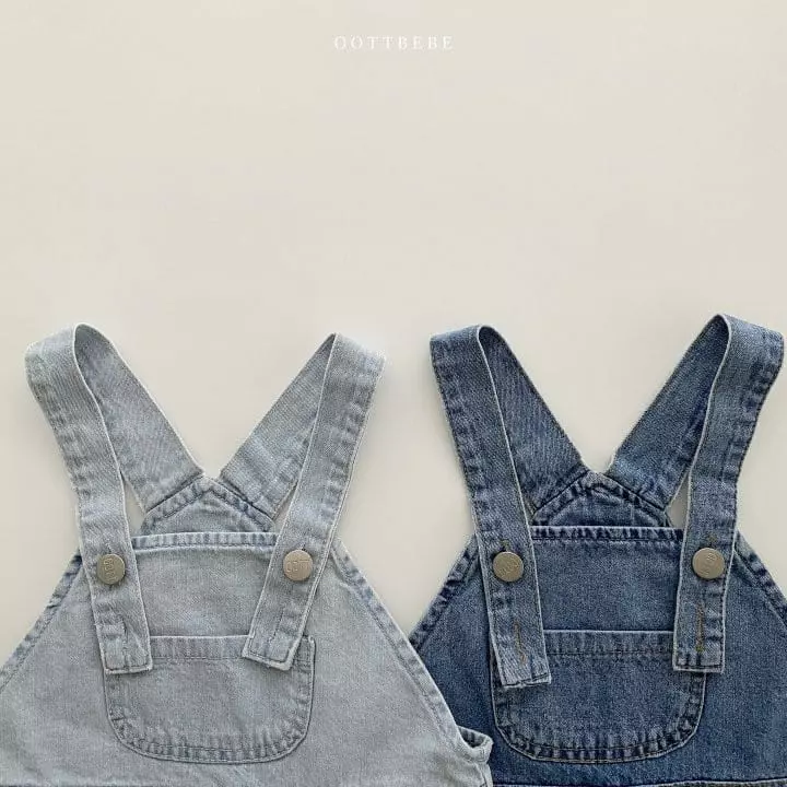 Oott Bebe - Korean Children Fashion - #kidsshorts - Vivi Denim Overalls - 8