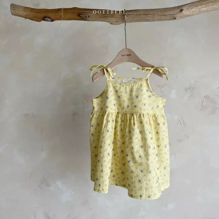 Oott Bebe - Korean Children Fashion - #kidsstore - Flower String Sleeveless One-piece - 3