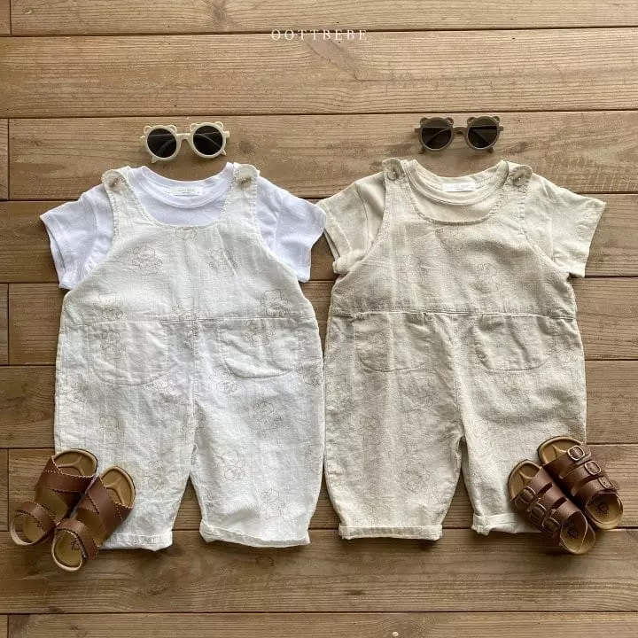 Oott Bebe - Korean Children Fashion - #kidzfashiontrend - Crayon Teddy Overalls - 5