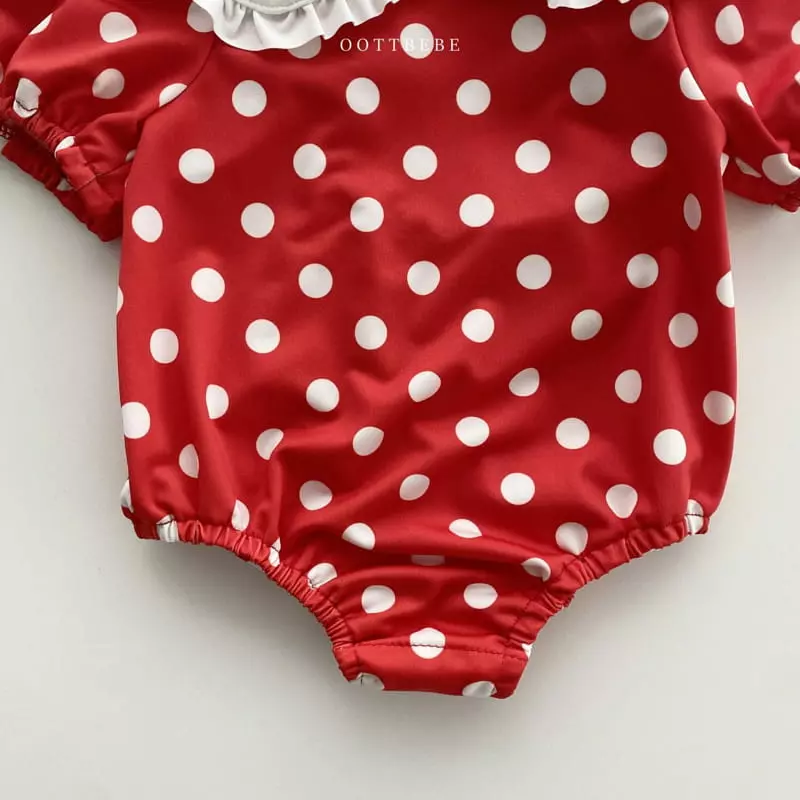 Oott Bebe - Korean Children Fashion - #littlefashionista - Collar Dot Swimwear - 9