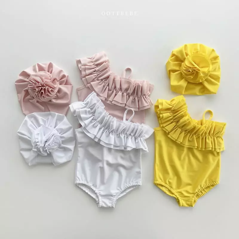 Oott Bebe - Korean Children Fashion - #littlefashionista - Shouler Frill Swimwear - 8