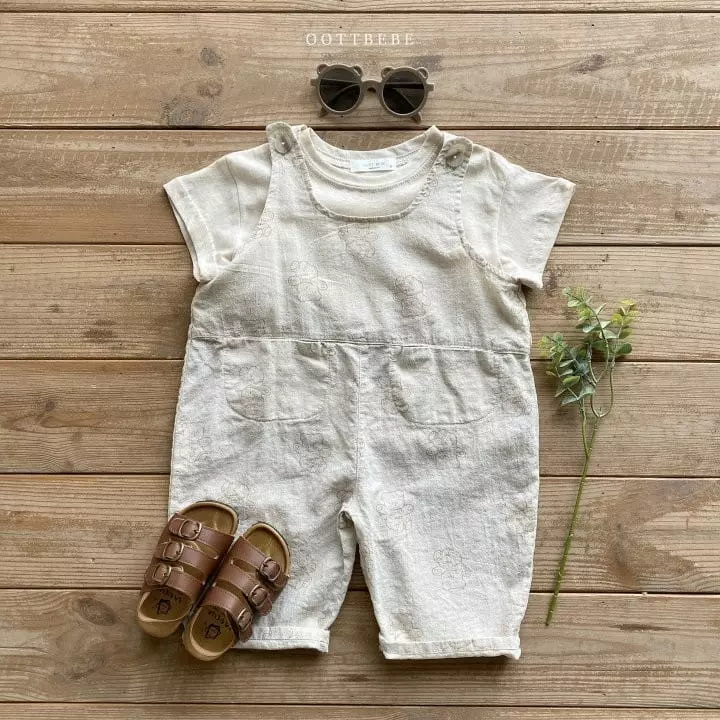 Oott Bebe - Korean Children Fashion - #littlefashionista - Crayon Teddy Overalls - 7