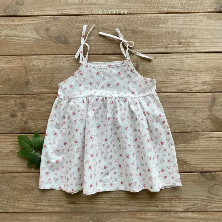 Oott Bebe - Korean Children Fashion - #magicofchildhood - Flower String Sleeveless One-piece - 7