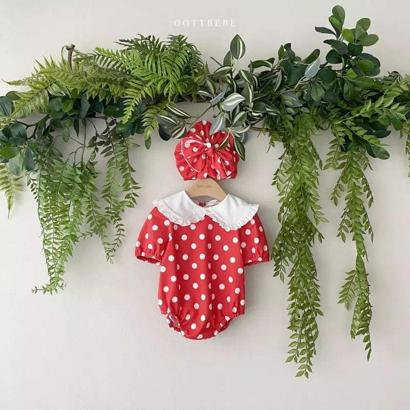 Oott Bebe - Korean Children Fashion - #minifashionista - Collar Dot Swimwear - 11