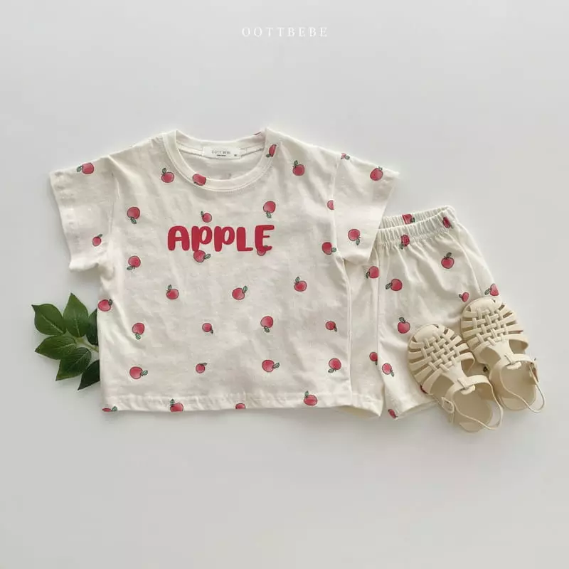 Oott Bebe - Korean Children Fashion - #magicofchildhood - Apple Top Bottom Set - 4