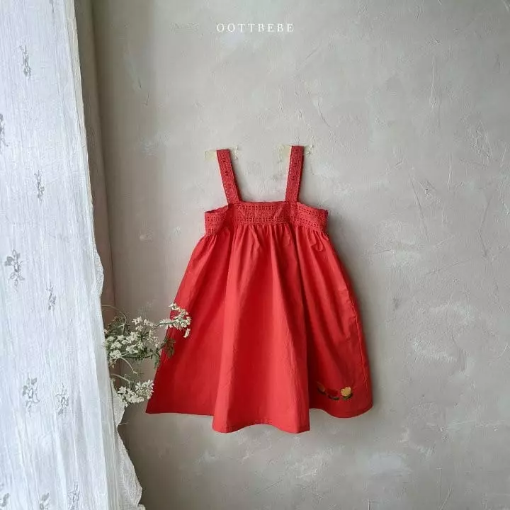 Oott Bebe - Korean Children Fashion - #minifashionista - Tulip Punching Lace One-piece - 6