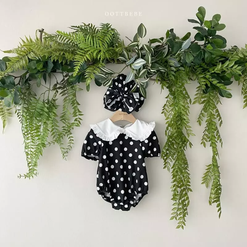 Oott Bebe - Korean Children Fashion - #prettylittlegirls - Collar Dot Swimwear - 12