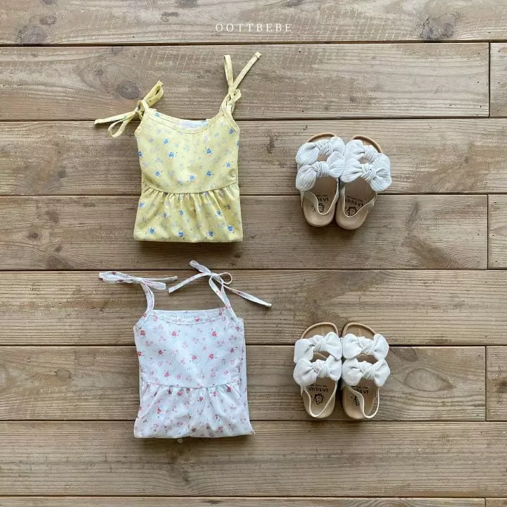 Oott Bebe - Korean Children Fashion - #prettylittlegirls - Flower String Sleeveless One-piece - 9