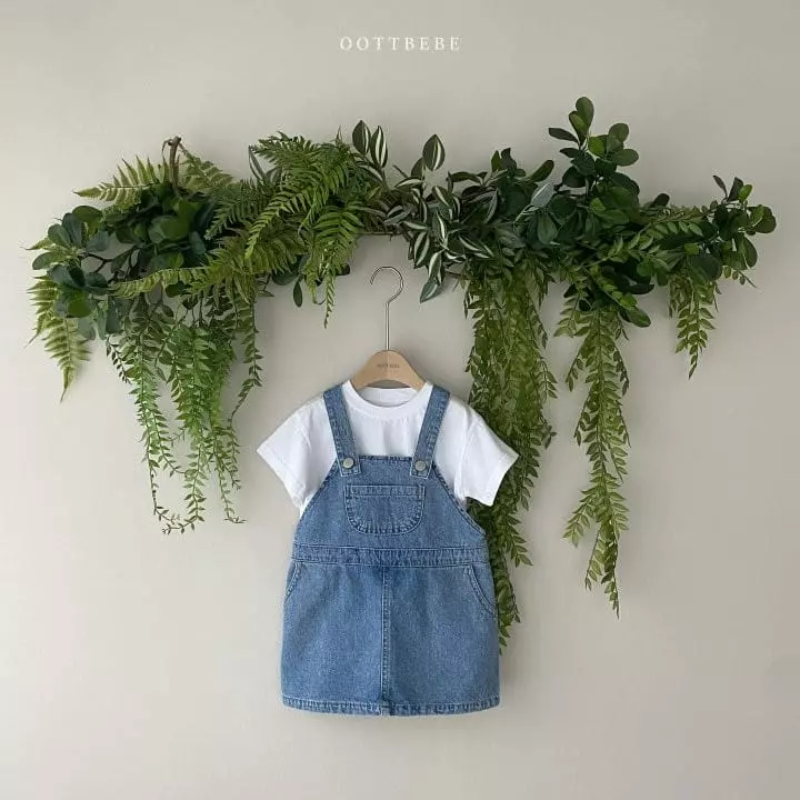 Oott Bebe - Korean Children Fashion - #stylishchildhood - Vivi Denim One-piece - 3