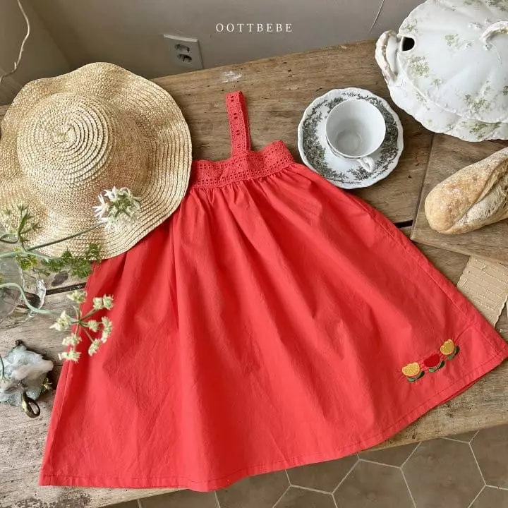 Oott Bebe - Korean Children Fashion - #todddlerfashion - Tulip Punching Lace One-piece - 8