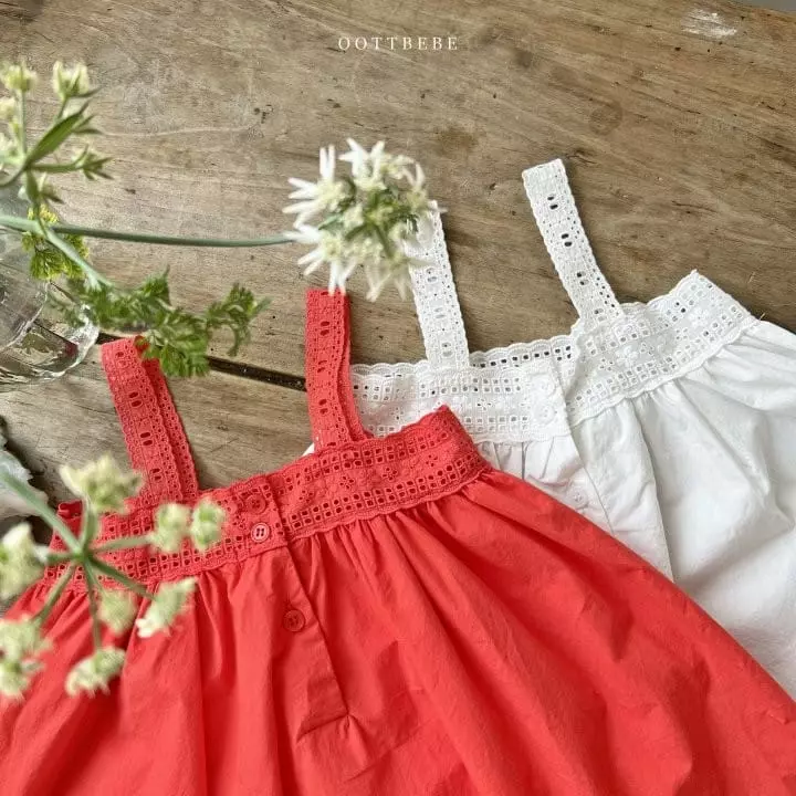Oott Bebe - Korean Children Fashion - #toddlerclothing - Tulip Punching Lace One-piece - 9