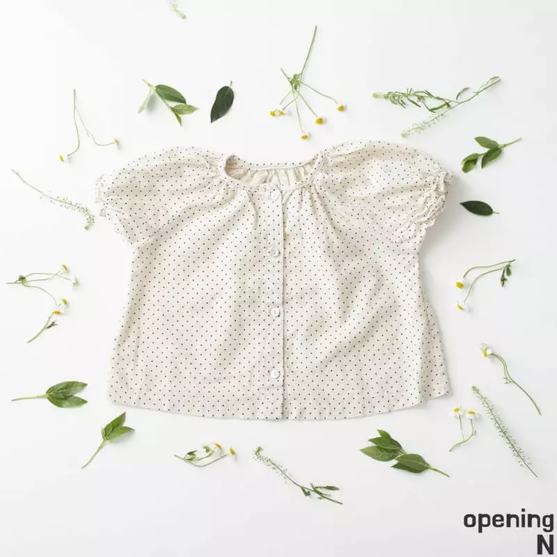 Opening & - Korean Children Fashion - #childofig - Linen Dot Blouse - 2