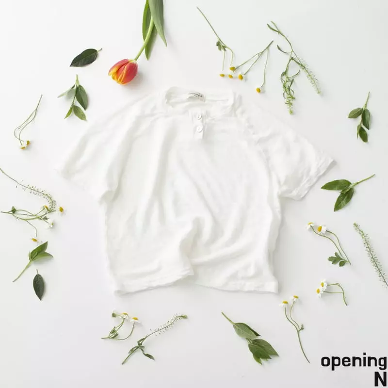 Opening & - Korean Children Fashion - #kidsstore - Linen Button Tee - 2