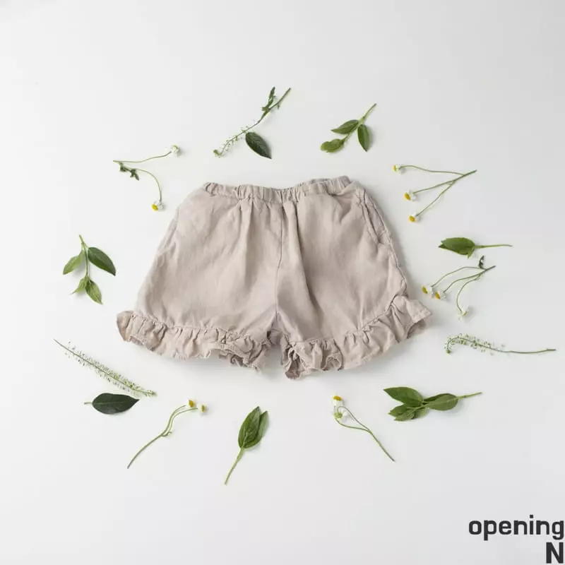Opening & - Korean Children Fashion - #kidzfashiontrend - Linen Frill Pants - 2