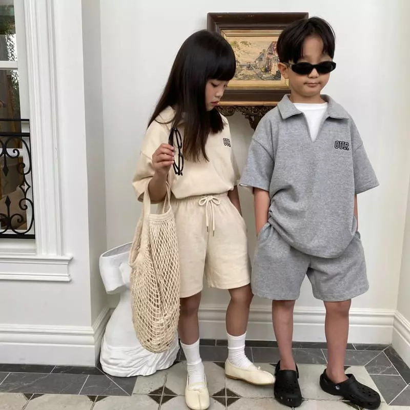 Our - Korean Children Fashion - #kidzfashiontrend - Our Collar Top Bottom Set - 4