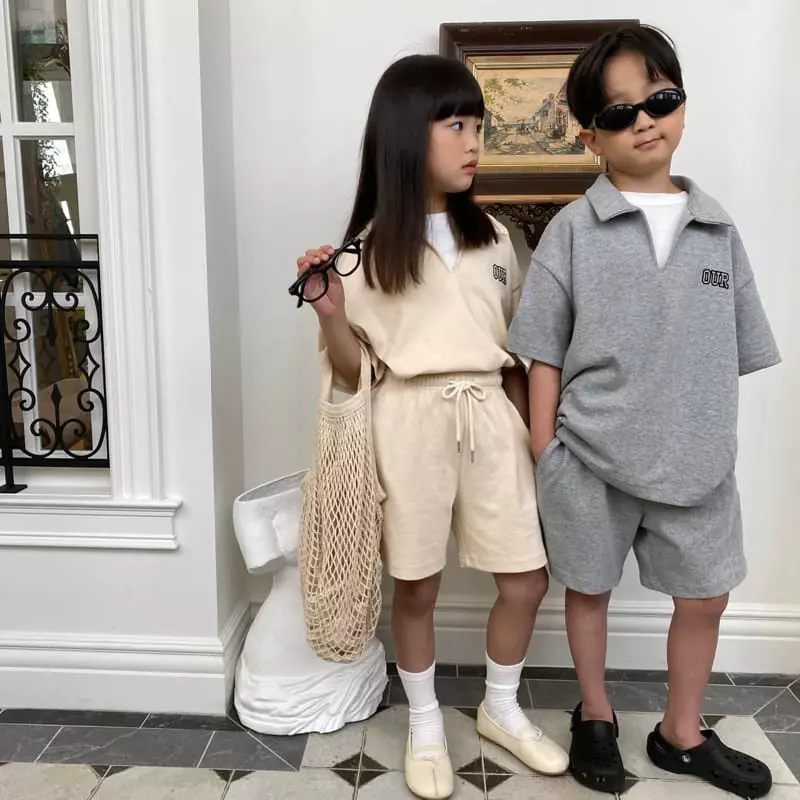 Our - Korean Children Fashion - #childofig - Our Collar Top Bottom Set - 9