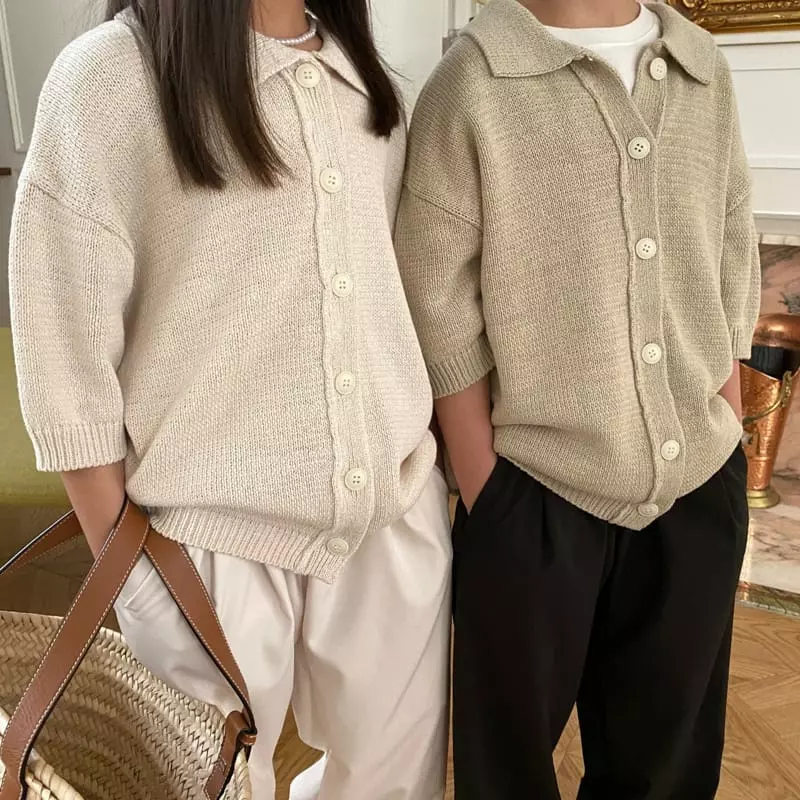 Our - Korean Children Fashion - #discoveringself - Magaret Collar Cardigan