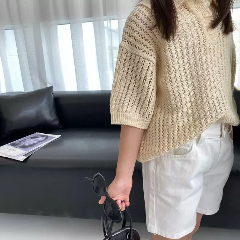 Our - Korean Children Fashion - #discoveringself - Punching Collar Knit - 4