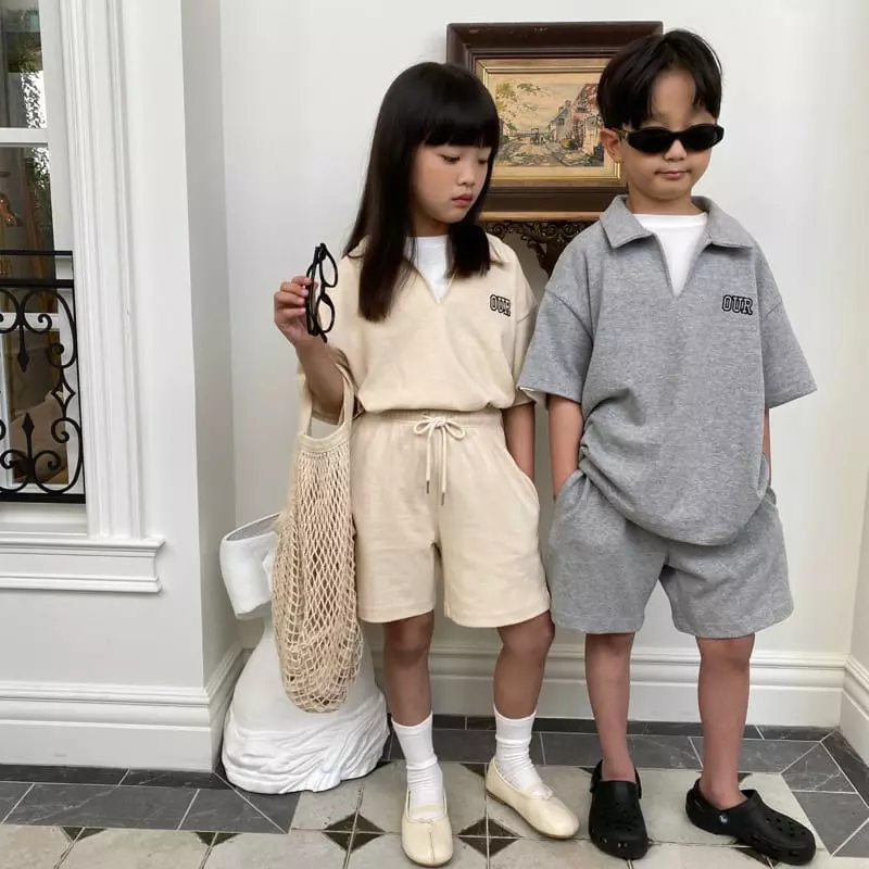 Our - Korean Children Fashion - #kidzfashiontrend - Our Collar Top Bottom Set - 3