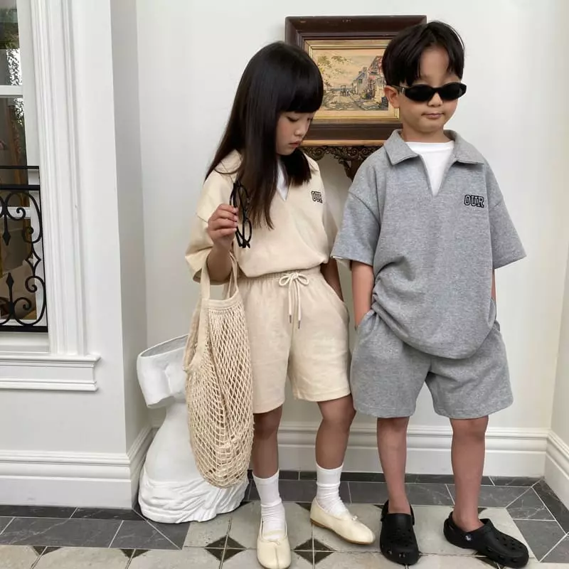Our - Korean Children Fashion - #littlefashionista - Our Collar Top Bottom Set - 5