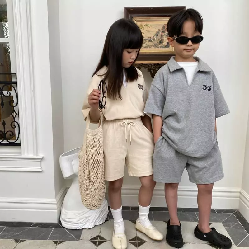 Our - Korean Children Fashion - #magicofchildhood - Our Collar Top Bottom Set - 6