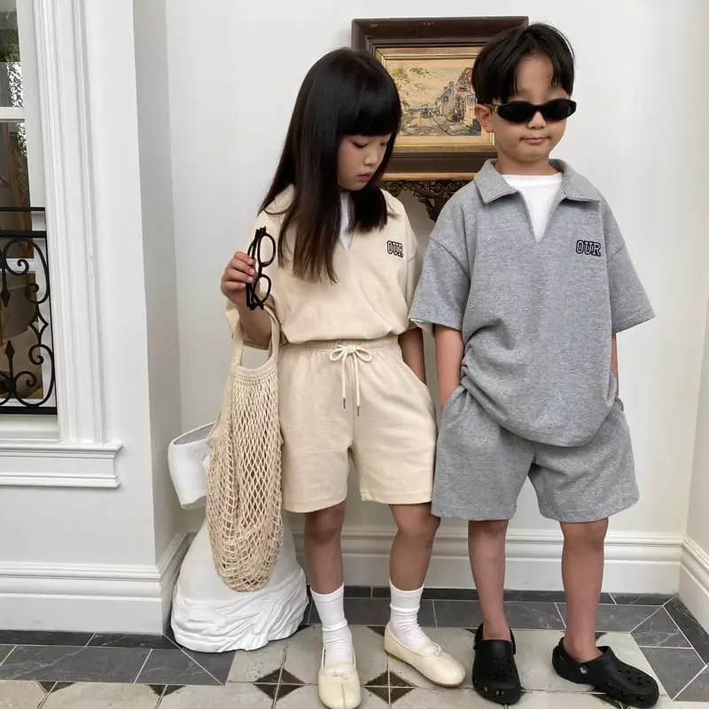 Our - Korean Children Fashion - #prettylittlegirls - Our Collar Top Bottom Set - 8
