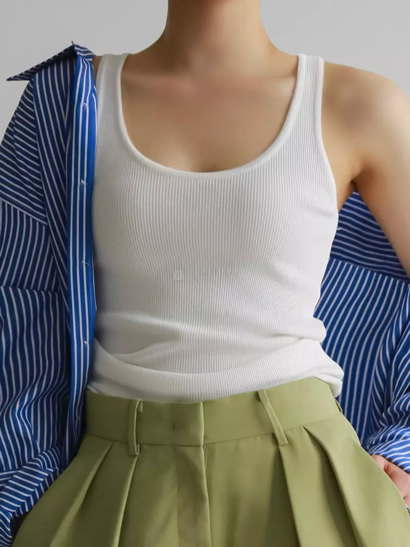 Paper Moon - Korean Women Fashion - #momslook - Rib Tank Sleeveless Knit - 5