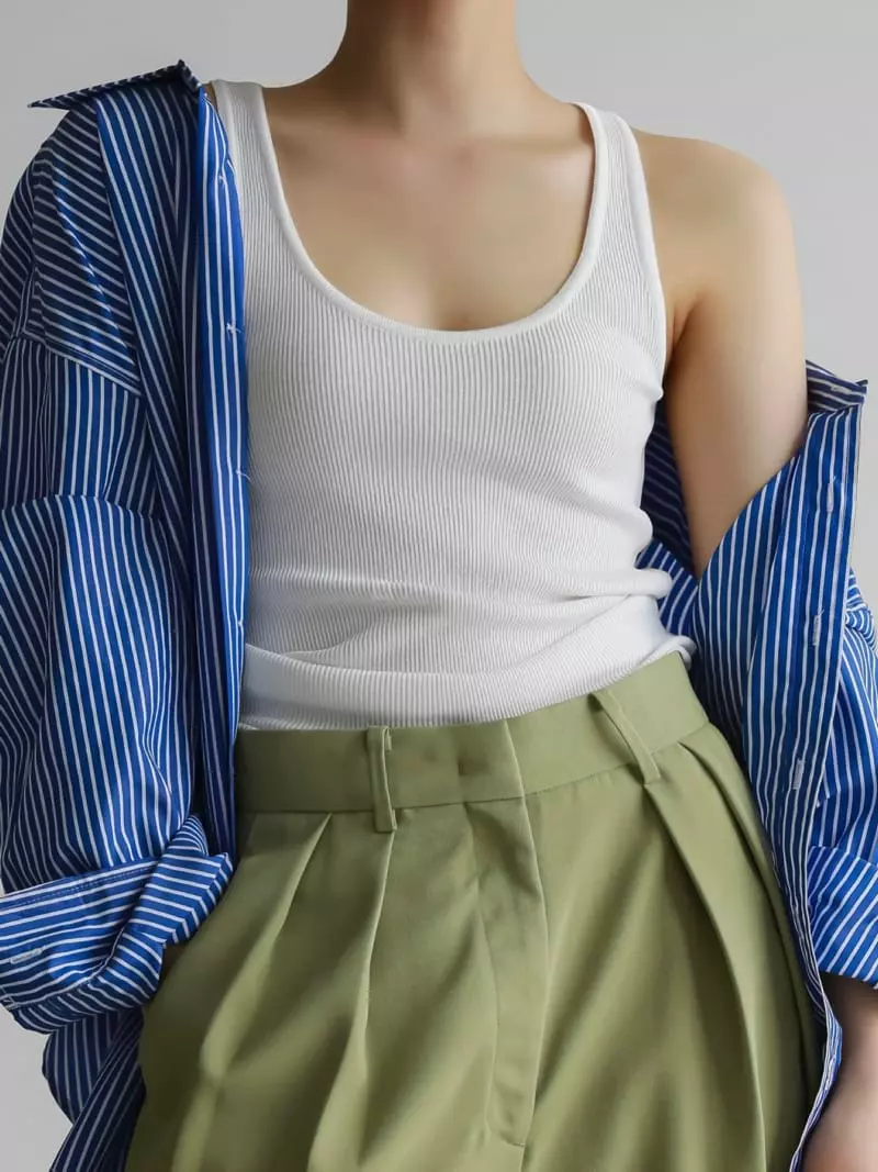 Paper Moon - Korean Women Fashion - #momslook - Rib Tank Sleeveless Knit - 7