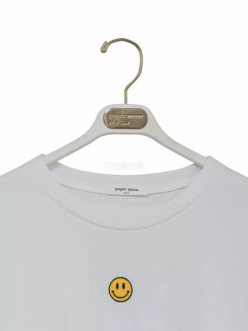 Paper Moon - Korean Women Fashion - #momslook - Smile Patch Over Size Tee - 3