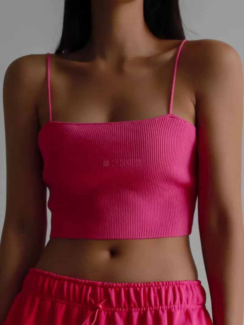 Paper Moon - Korean Women Fashion - #thatsdarling - Shoulder Strap Knit Crop Top - 7