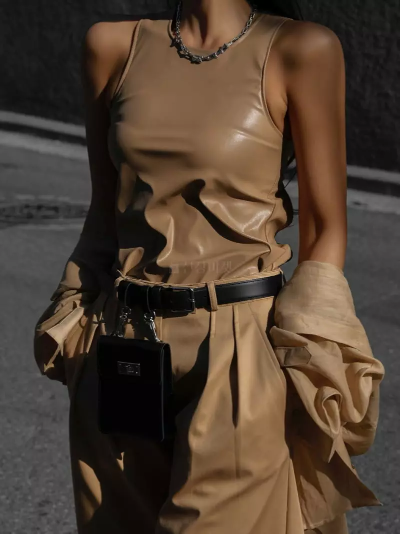 Paper Moon - Korean Women Fashion - #womensfashion - Leather Back Less Top - 2