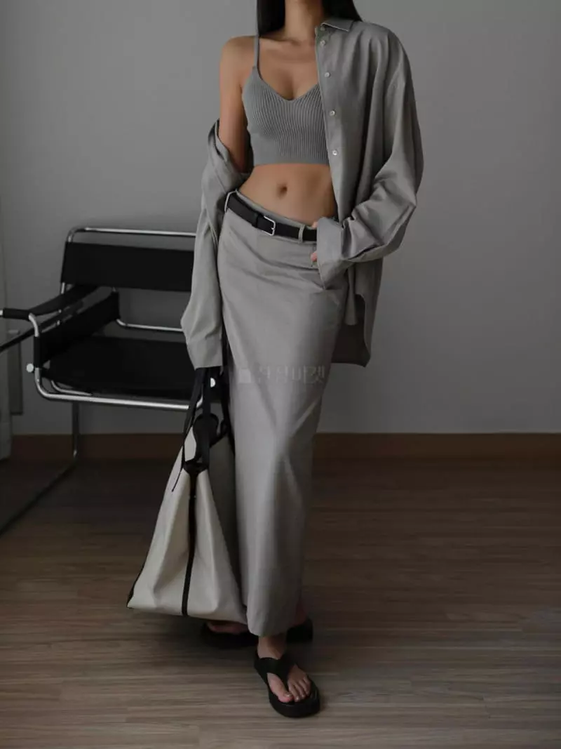 Paper Moon - Korean Women Fashion - #womensfashion - Maxy Length Line Skirt - 3
