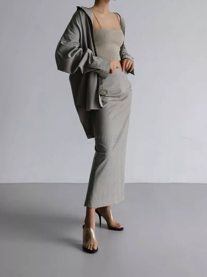Paper Moon - Korean Women Fashion - #womensfashion - Maxy Length Line Skirt - 9