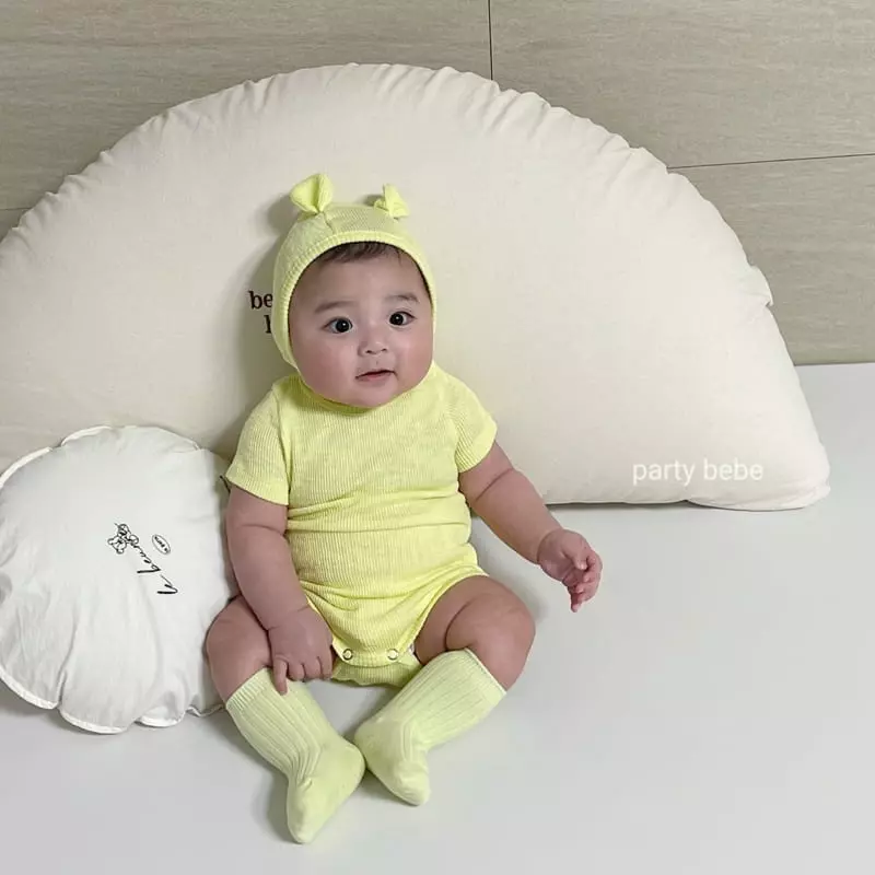 Party Kids - Korean Baby Fashion - #babyboutique - Daily Bodysuit with Bonnet - 11