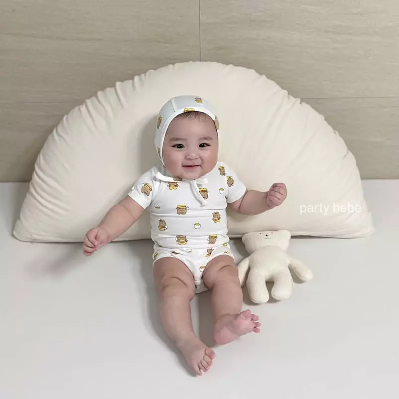 Party Kids - Korean Baby Fashion - #babyclothing - Nhoney Bee Bodysuit with Bonnet - 9