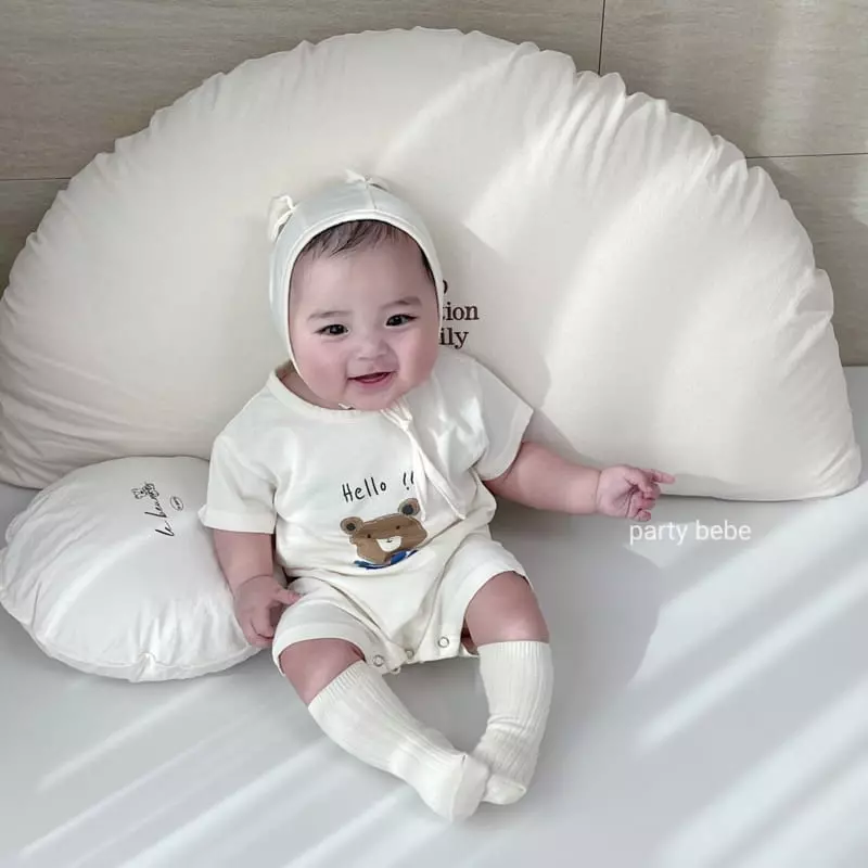 Party Kids - Korean Baby Fashion - #babyfashion - Marine Bear Top Bottom Set with Bonnet - 9