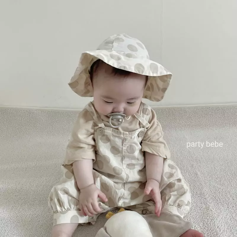 Party Kids - Korean Baby Fashion - #babyfashion - Ddo Ddo Overalls with Bucket Hat - 3