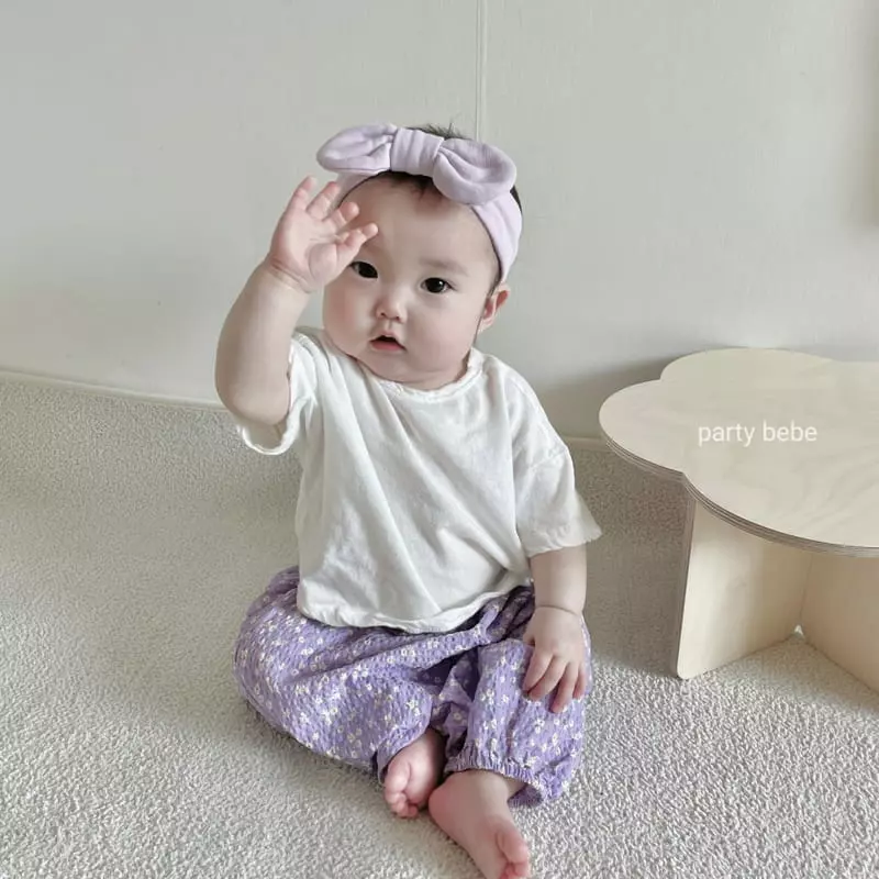 Party Kids - Korean Baby Fashion - #babyfashion - Flower Pants - 2