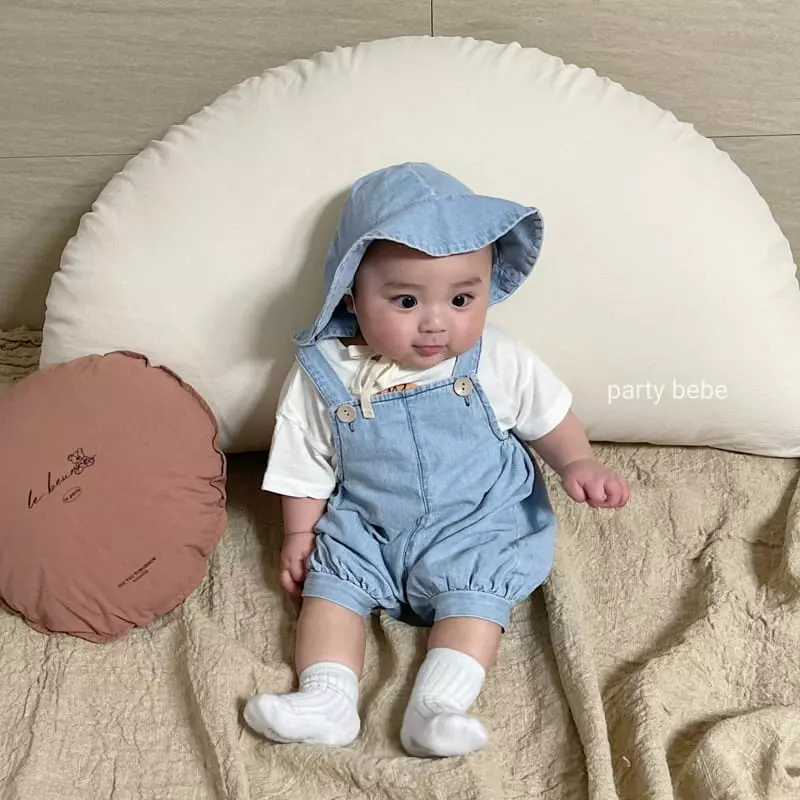 Party Kids - Korean Baby Fashion - #babyfever - Ppippi Overalls with Bucket Hat - 2