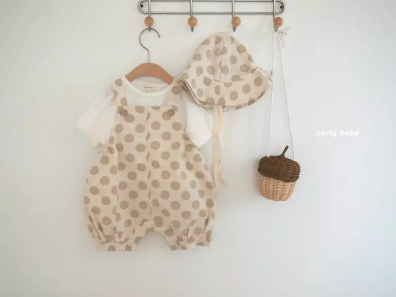 Party Kids - Korean Baby Fashion - #babyfashion - Ddo Ddo Overalls with Bucket Hat - 4