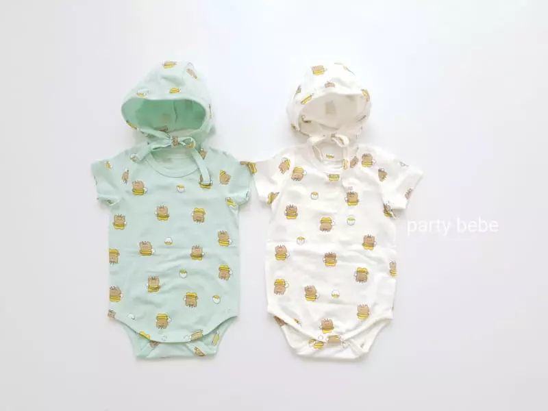 Party Kids - Korean Baby Fashion - #babygirlfashion - Nhoney Bee Bodysuit with Bonnet - 12