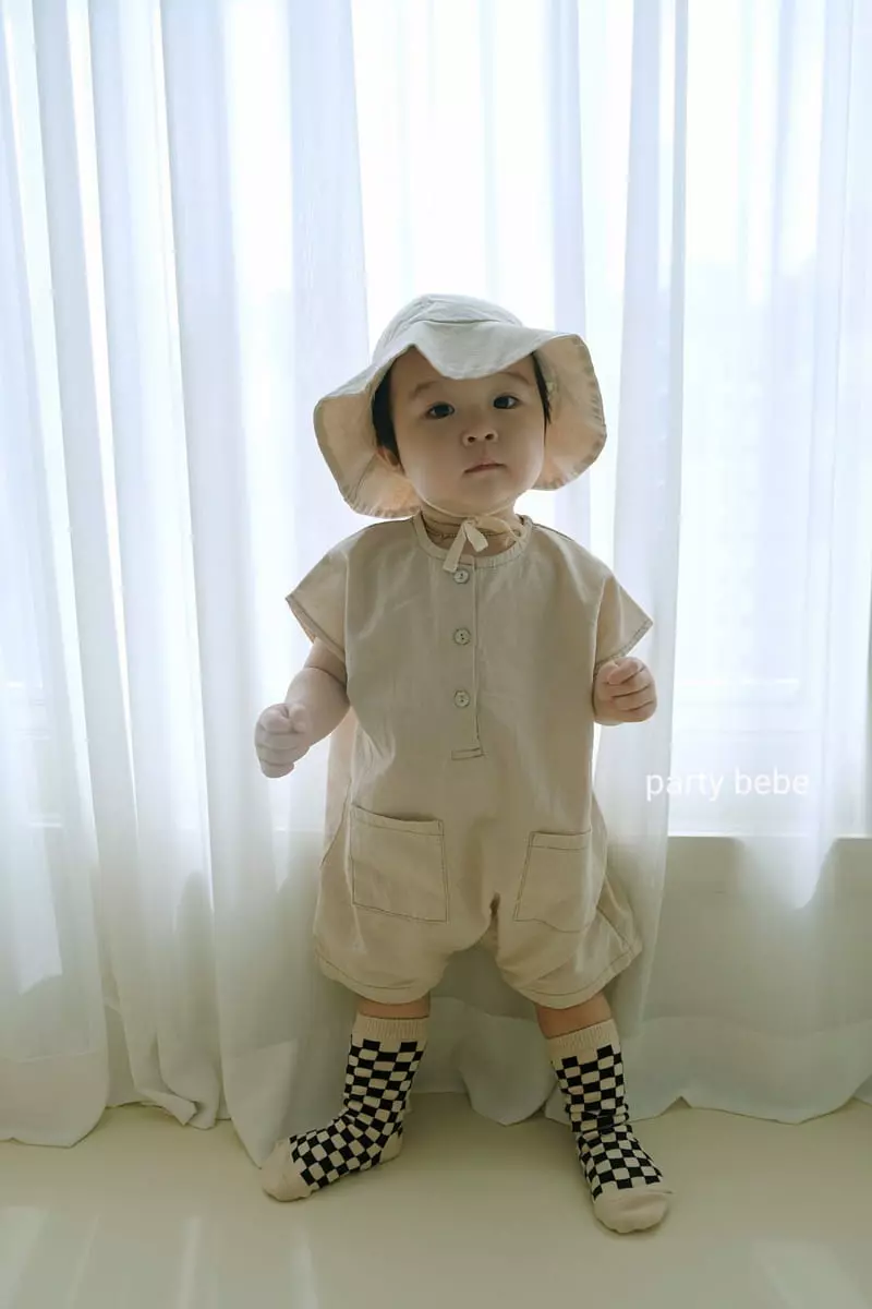 Party Kids - Korean Baby Fashion - #babylifestyle - Natural Bodysuit with Bucket Hat