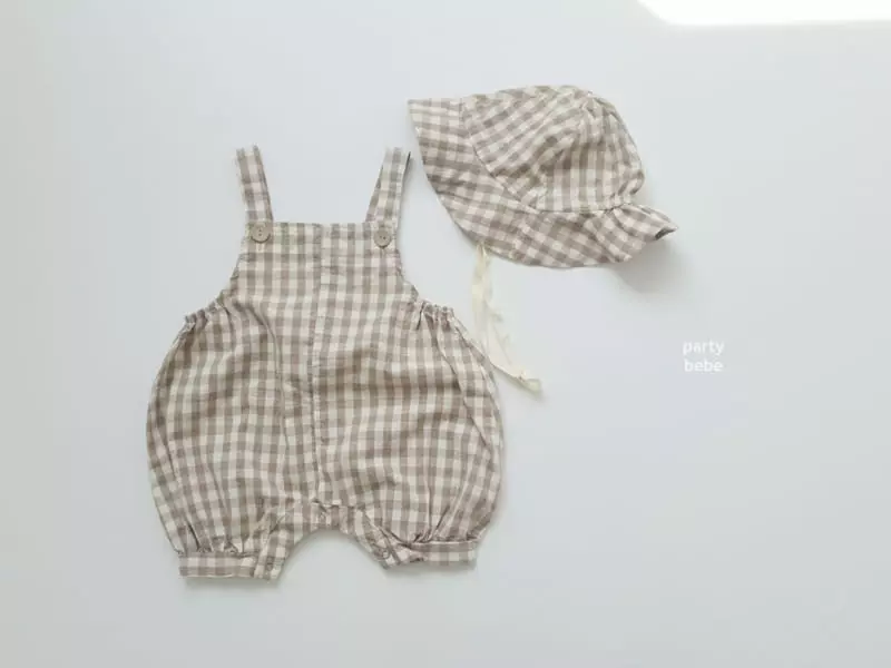 Party Kids - Korean Baby Fashion - #babyoninstagram - Dda Bong Overalls with Bucket Hat - 6
