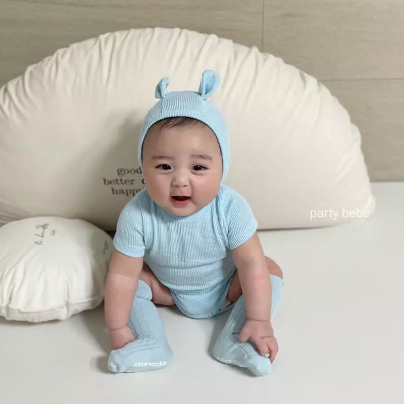 Party Kids - Korean Baby Fashion - #babyoninstagram - Daily Bodysuit with Bonnet - 3