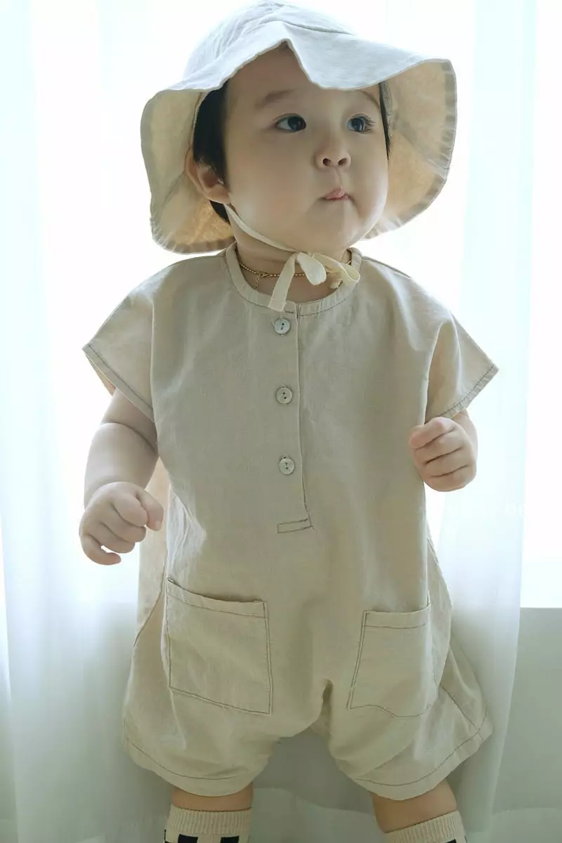 Party Kids - Korean Baby Fashion - #babyoninstagram - Natural Bodysuit with Bucket Hat - 2